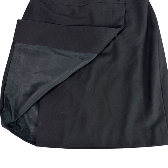 Lord & Taylor 6P Wrap Skirt Wool Navy - Picture 3 of 7